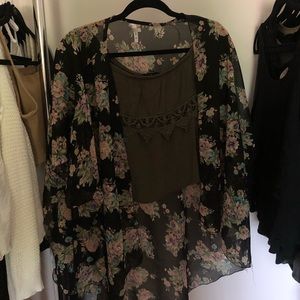 Green off the shoulder top